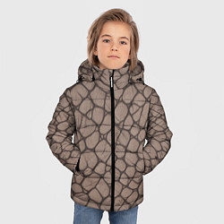 Куртка зимняя для мальчика Серая кожа крокодила, цвет: 3D-черный — фото 2