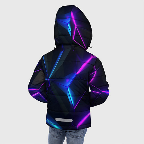 Зимняя куртка для мальчика Синий и фиолетовый неон / 3D-Светло-серый – фото 4