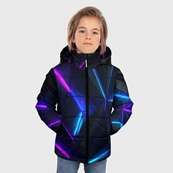 Куртка зимняя для мальчика Синий и фиолетовый неон, цвет: 3D-красный — фото 2