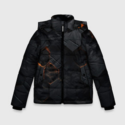 Куртка зимняя для мальчика Черные неоноыве плиты, цвет: 3D-черный