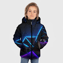 Куртка зимняя для мальчика Неоновые объемные частицы, цвет: 3D-светло-серый — фото 2
