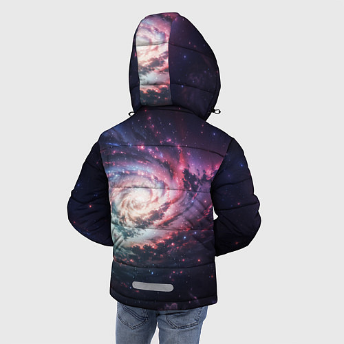 Зимняя куртка для мальчика Спиральная галактика в космосе / 3D-Светло-серый – фото 4
