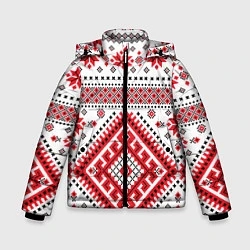 Куртка зимняя для мальчика Удмуртская роспись, цвет: 3D-светло-серый