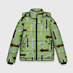 Куртка зимняя для мальчика Стрелочки вверх и вниз, цвет: 3D-светло-серый