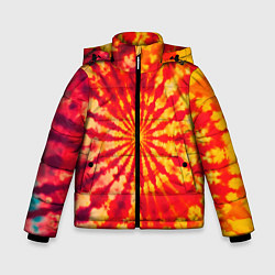 Куртка зимняя для мальчика Тай дай солнце, цвет: 3D-красный