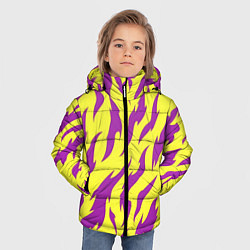 Куртка зимняя для мальчика Кислотный тигр паттерн, цвет: 3D-черный — фото 2