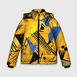 Куртка зимняя для мальчика Абстракция паттерн, цвет: 3D-черный