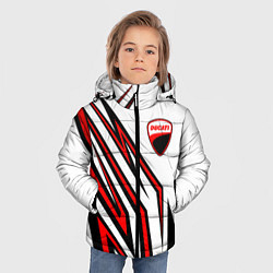 Куртка зимняя для мальчика Ducati - абстрактные линии, цвет: 3D-светло-серый — фото 2