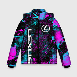 Куртка зимняя для мальчика Lexus - неоновые брызги, цвет: 3D-черный
