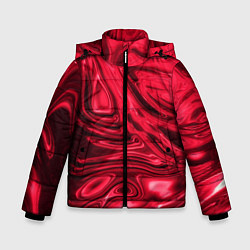 Куртка зимняя для мальчика Абстракция плазма красный, цвет: 3D-черный
