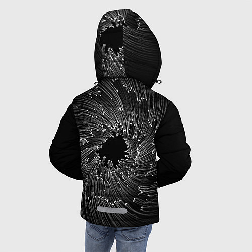 Зимняя куртка для мальчика Абстракция черная дыра / 3D-Светло-серый – фото 4