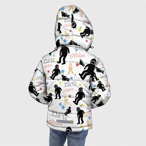 Зимняя куртка для мальчика Космическое приключение паттерн / 3D-Светло-серый – фото 4