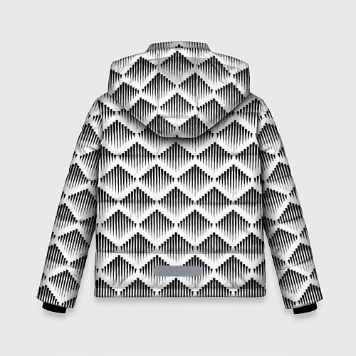 Зимняя куртка для мальчика Ромбы из черных треугольников / 3D-Красный – фото 2