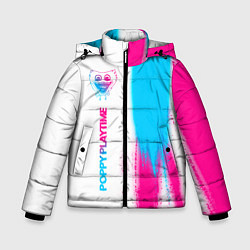 Куртка зимняя для мальчика Poppy Playtime neon gradient style: по-вертикали, цвет: 3D-черный