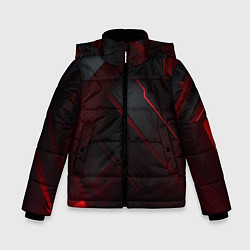 Куртка зимняя для мальчика Красная бесконечность, цвет: 3D-черный