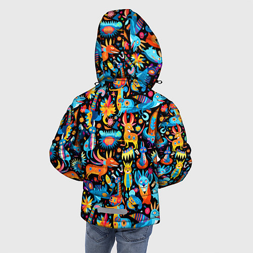 Зимняя куртка для мальчика Космические чудики / 3D-Светло-серый – фото 4