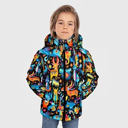 Куртка зимняя для мальчика Космические чудики, цвет: 3D-красный — фото 2