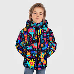 Куртка зимняя для мальчика Космические веселые монстрики, цвет: 3D-черный — фото 2