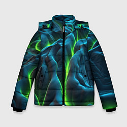 Куртка зимняя для мальчика Зеленая кислотная текстура с плитами, цвет: 3D-красный