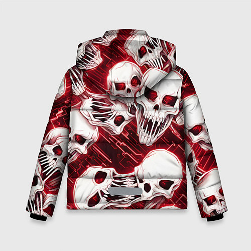 Зимняя куртка для мальчика Черепа киберпанк / 3D-Красный – фото 2