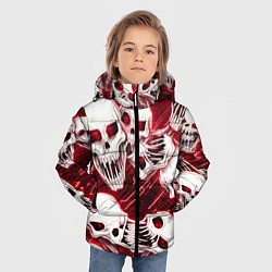 Куртка зимняя для мальчика Черепа киберпанк, цвет: 3D-красный — фото 2