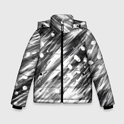 Куртка зимняя для мальчика Черно-белые штрихи, цвет: 3D-черный