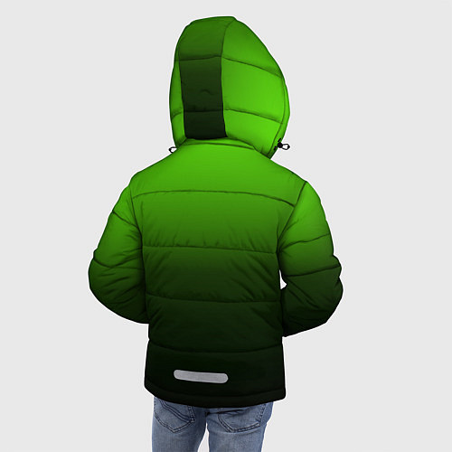 Зимняя куртка для мальчика Градиент ядовитый зеленый - черный / 3D-Светло-серый – фото 4