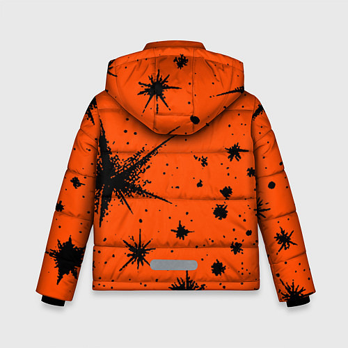 Зимняя куртка для мальчика Огненный оранжевый абстракция / 3D-Светло-серый – фото 2