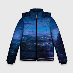 Куртка зимняя для мальчика Синий город, цвет: 3D-красный
