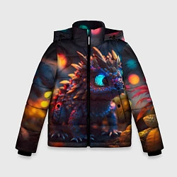 Куртка зимняя для мальчика Дракончик и осень, цвет: 3D-черный
