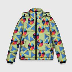 Куртка зимняя для мальчика Круг и треугольник, цвет: 3D-красный