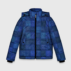 Куртка зимняя для мальчика Джинсовая клетка, цвет: 3D-черный