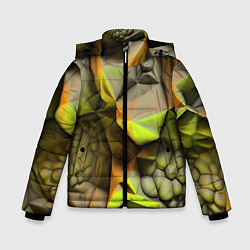 Куртка зимняя для мальчика Зеленая объемная космическая текстура, цвет: 3D-черный