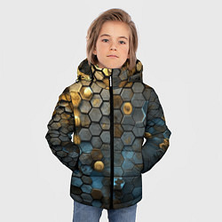 Куртка зимняя для мальчика Позолоченая броня, цвет: 3D-черный — фото 2