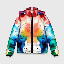 Куртка зимняя для мальчика Цветная монотипия - поп-арт, цвет: 3D-светло-серый