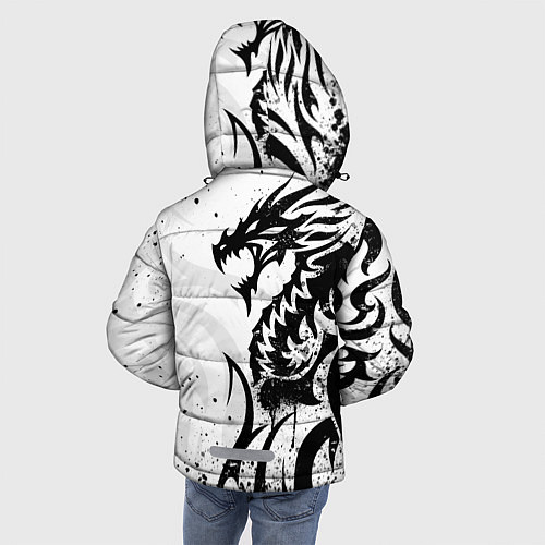 Зимняя куртка для мальчика Балдурс гейт 3 - дракон / 3D-Светло-серый – фото 4
