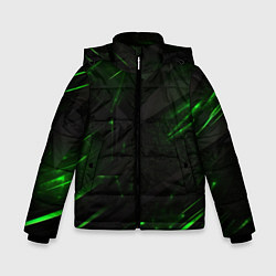 Зимняя куртка для мальчика Dark black green abstract