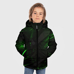 Куртка зимняя для мальчика Dark black green abstract, цвет: 3D-черный — фото 2