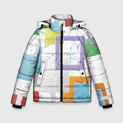 Зимняя куртка для мальчика Абстрактный фон красочные квадраты гранж
