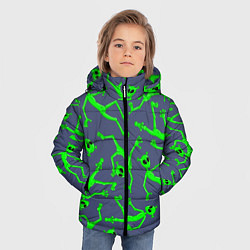 Куртка зимняя для мальчика Инопланетяне паттерн, цвет: 3D-светло-серый — фото 2