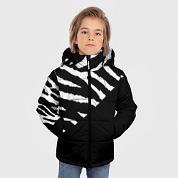 Куртка зимняя для мальчика Полосы зебры с черным, цвет: 3D-черный — фото 2