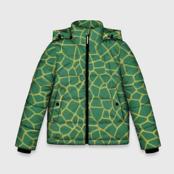 Куртка зимняя для мальчика Зелёная текстура - нейросеть, цвет: 3D-черный