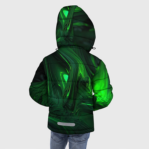 Зимняя куртка для мальчика Зеленые разводы / 3D-Светло-серый – фото 4