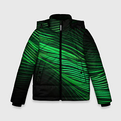 Куртка зимняя для мальчика Green neon lines, цвет: 3D-красный