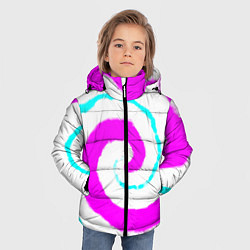 Куртка зимняя для мальчика Тай-дай розовый, цвет: 3D-черный — фото 2