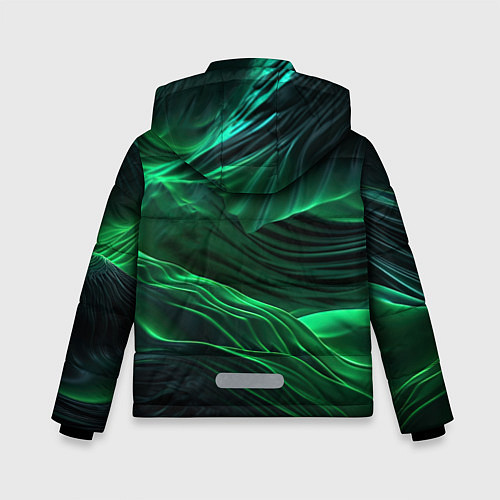 Зимняя куртка для мальчика Зеленая абстракция / 3D-Красный – фото 2