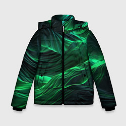 Куртка зимняя для мальчика Зеленая абстракция, цвет: 3D-красный