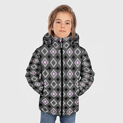 Куртка зимняя для мальчика Серо - розовый геометрический узор, цвет: 3D-красный — фото 2