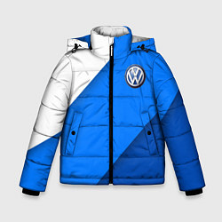 Куртка зимняя для мальчика Volkswagen - голубые линии, цвет: 3D-черный