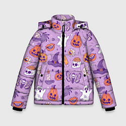 Куртка зимняя для мальчика Halloween pattern арт, цвет: 3D-черный